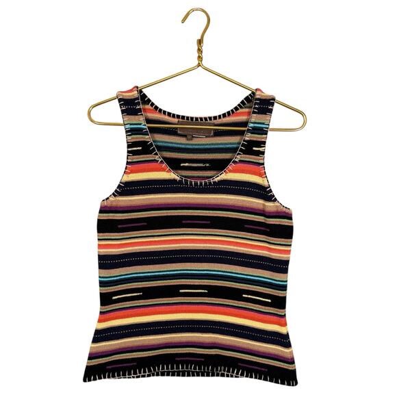 Double D Ranch Serape Knit Tank Top Multicolor Southwestern Sleeveless | XS - Picture 9 of 10